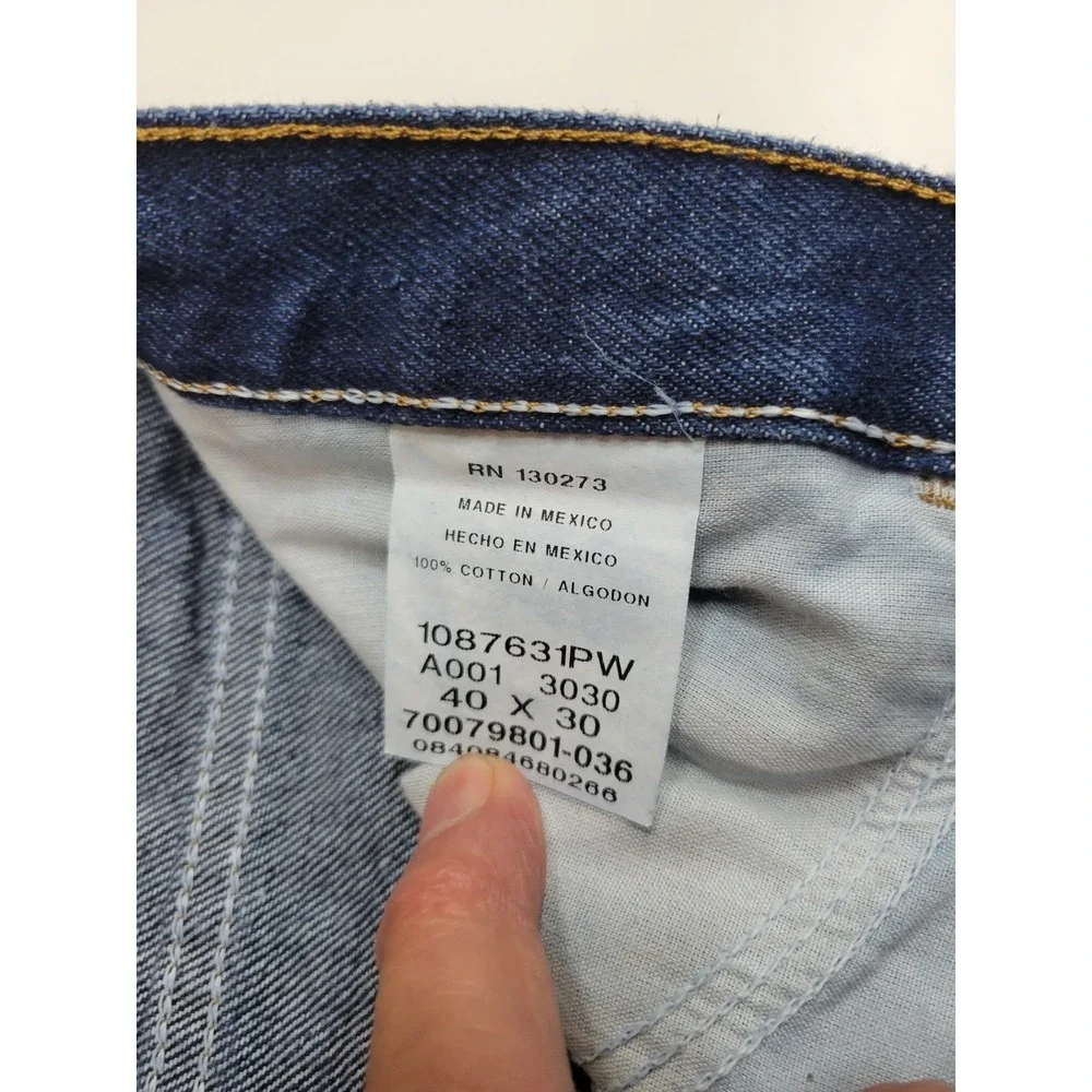Rustler Men's Relaxed Fit Straight Leg Blue Jeans Size 40x30 Made in Mexico